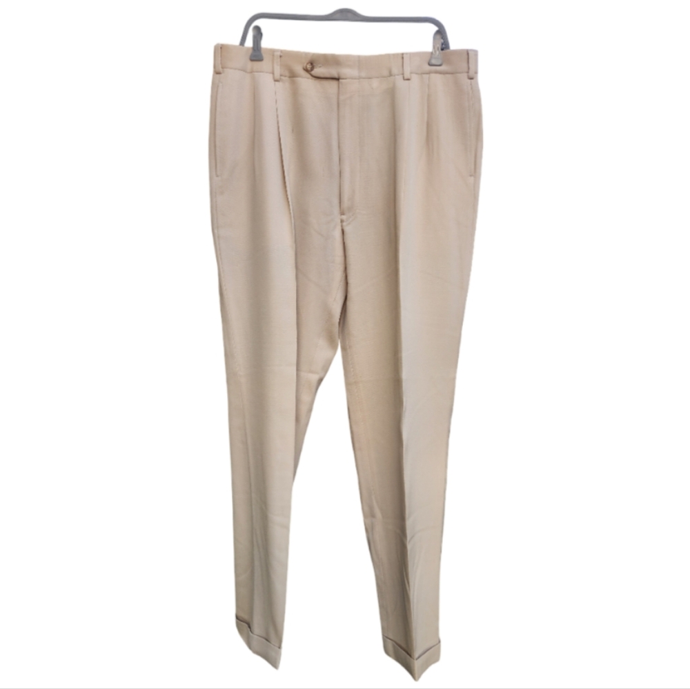 Jos. A. Bank Tan Dress Pants Flat Front 38/36
